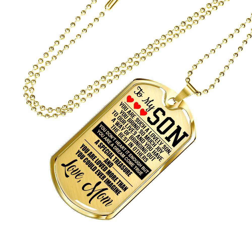Son Dog Tag, Dog Tag For Son, Gift For Son, Son Necklace, Father And Son Dog Tag-166 Gifts For Son Rakva