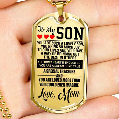 Son Dog Tag, Dog Tag For Son, Gift For Son, Son Necklace, Father And Son Dog Tag-166 Gifts For Son Rakva