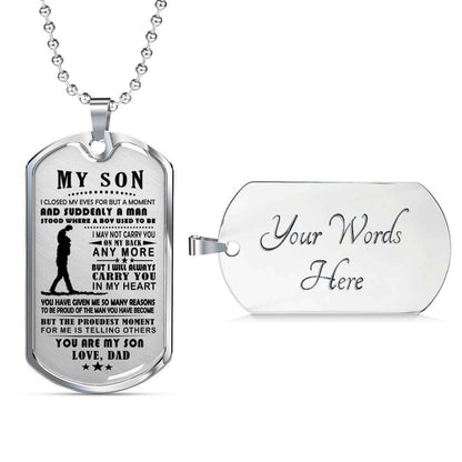 Son Dog Tag, Dog Tag For Son, Gift For Son, Son Necklace, Father And Son Dog Tag-169 Gifts For Son Rakva