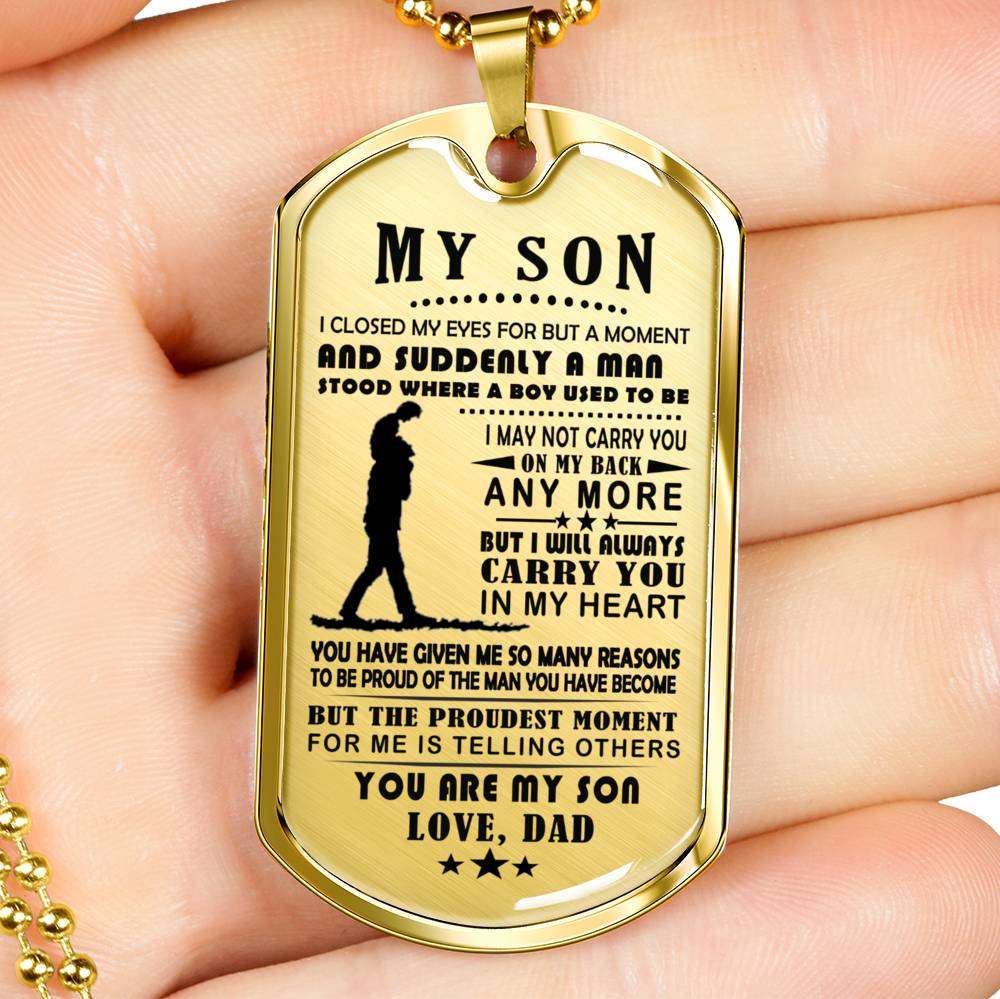 Son Dog Tag, Dog Tag For Son, Gift For Son, Son Necklace, Father And Son Dog Tag-169 Gifts For Son Rakva