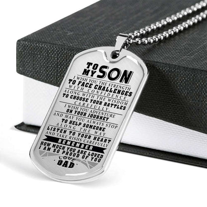 Son Dog Tag, Dog Tag For Son, Gift For Son, Son Necklace, Father And Son Dog Tag-170 Gifts For Son Rakva