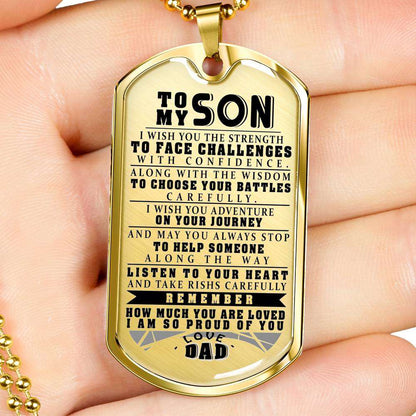 Son Dog Tag, Dog Tag For Son, Gift For Son, Son Necklace, Father And Son Dog Tag-170 Gifts For Son Rakva