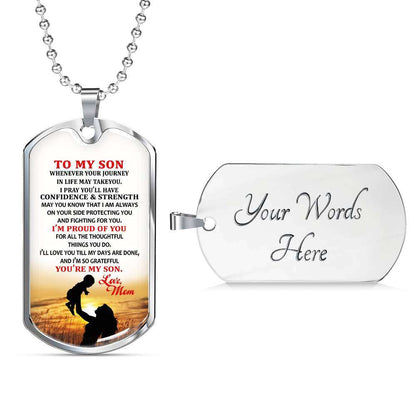 Son Dog Tag, Dog Tag For Son, Gift For Son, Son Necklace, Father And Son Dog Tag-178 Gifts For Son Rakva