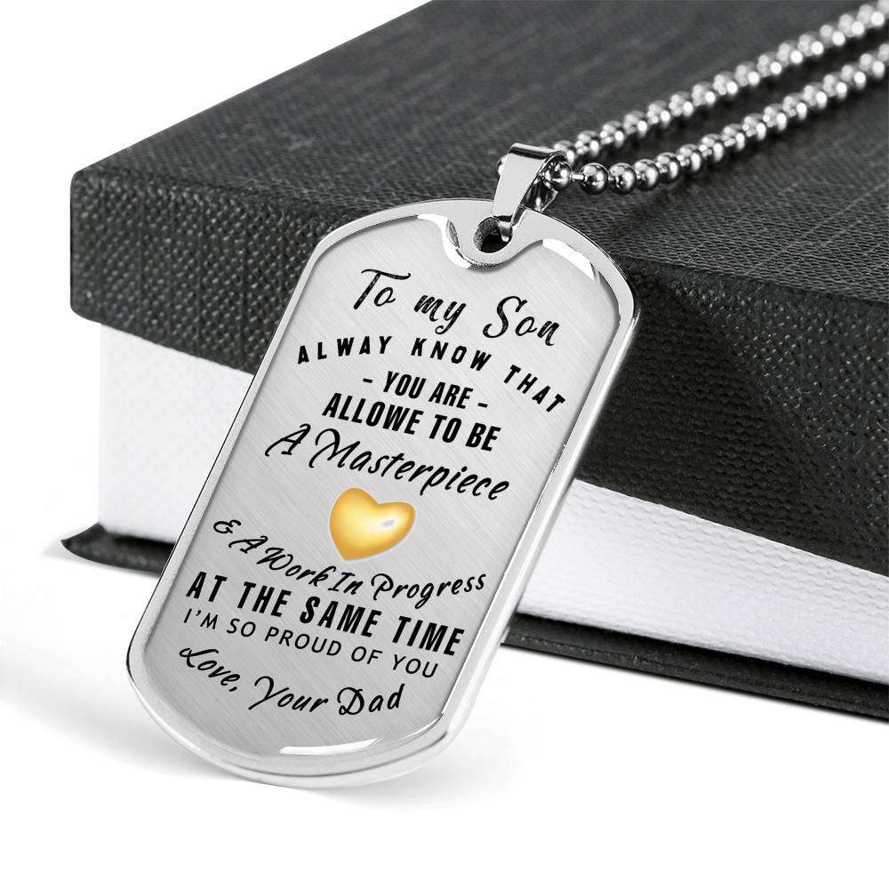 Son Dog Tag, Dog Tag For Son, Gift For Son, Son Necklace, Father And Son Dog Tag-18 Gifts For Son Rakva