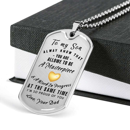Son Dog Tag, Dog Tag For Son, Gift For Son, Son Necklace, Father And Son Dog Tag-18 Gifts For Son Rakva