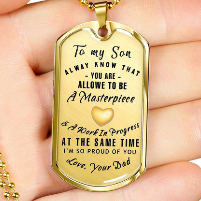 Son Dog Tag, Dog Tag For Son, Gift For Son, Son Necklace, Father And Son Dog Tag-18 Gifts For Son Rakva