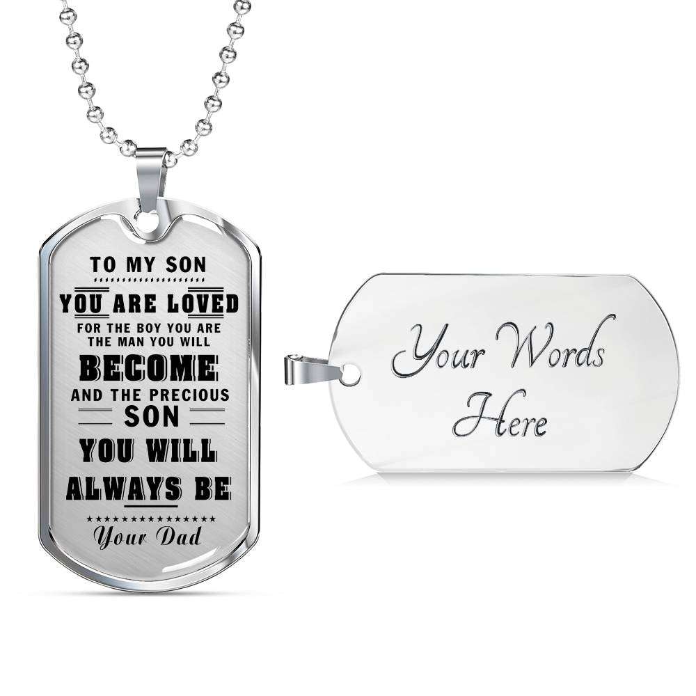Son Dog Tag, Dog Tag For Son, Gift For Son, Son Necklace, Father And Son Dog Tag-190 Gifts For Son Rakva