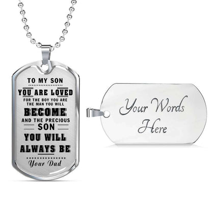 Son Dog Tag, Dog Tag For Son, Gift For Son, Son Necklace, Father And Son Dog Tag-190 Gifts For Son Rakva