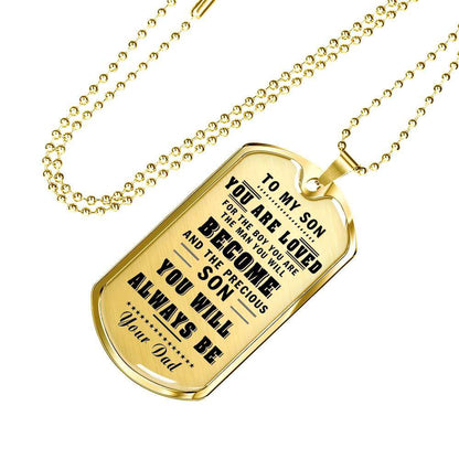 Son Dog Tag, Dog Tag For Son, Gift For Son, Son Necklace, Father And Son Dog Tag-190 Gifts For Son Rakva