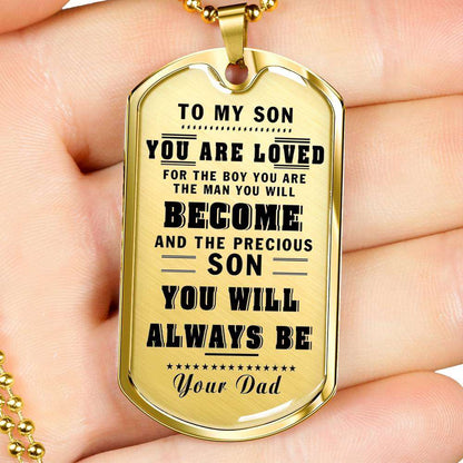 Son Dog Tag, Dog Tag For Son, Gift For Son, Son Necklace, Father And Son Dog Tag-190 Gifts For Son Rakva