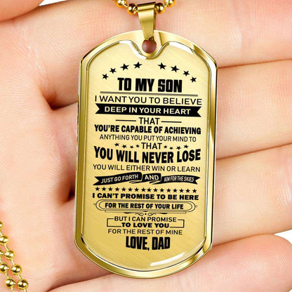 Son Dog Tag, Dog Tag For Son, Gift For Son, Son Necklace, Father And Son Dog Tag-193 Gifts For Son Rakva