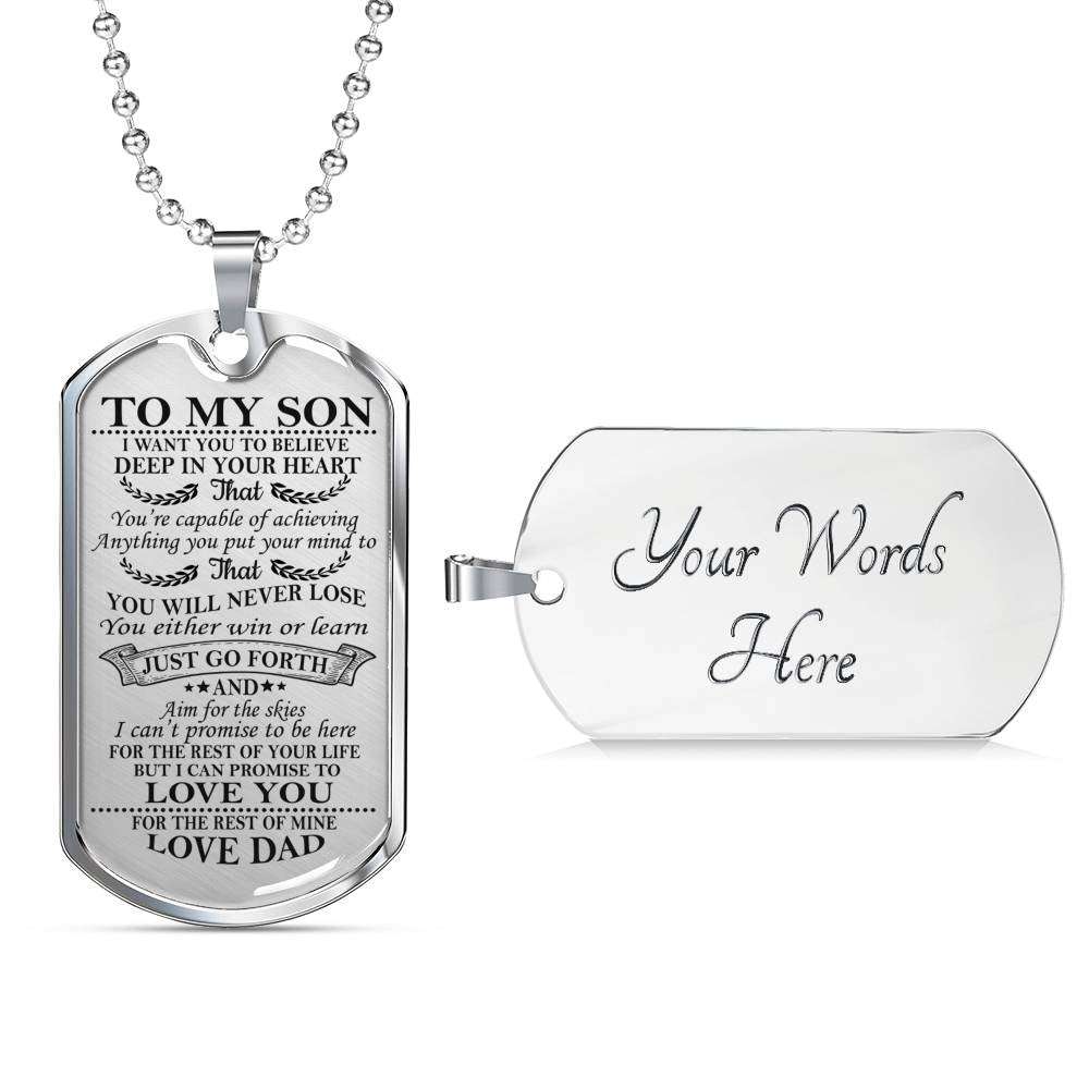 Son Dog Tag, Dog Tag For Son, Gift For Son, Son Necklace, Father And Son Dog Tag-195 Gifts For Son Rakva