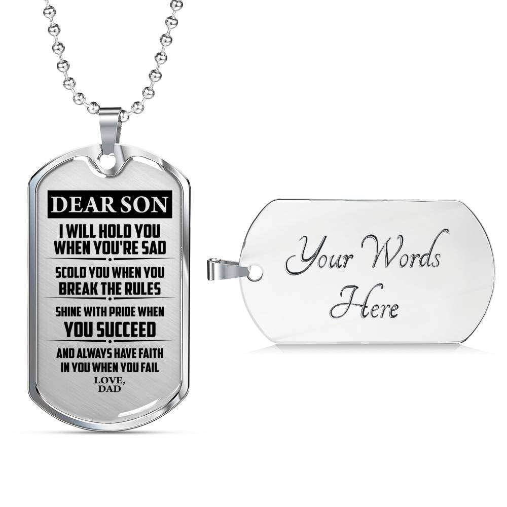 Son Dog Tag, Dog Tag For Son, Gift For Son, Son Necklace, Father And Son Dog Tag-199 Gifts For Son Rakva