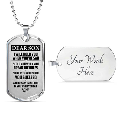Son Dog Tag, Dog Tag For Son, Gift For Son, Son Necklace, Father And Son Dog Tag-199 Gifts For Son Rakva