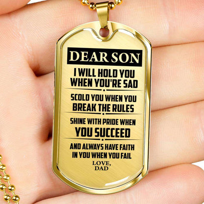 Son Dog Tag, Dog Tag For Son, Gift For Son, Son Necklace, Father And Son Dog Tag-199 Gifts For Son Rakva