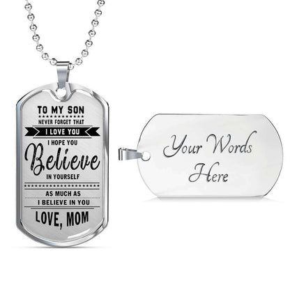 Son Dog Tag, Dog Tag For Son, Gift For Son, Son Necklace, Father And Son Dog Tag-20 Gifts For Son Rakva