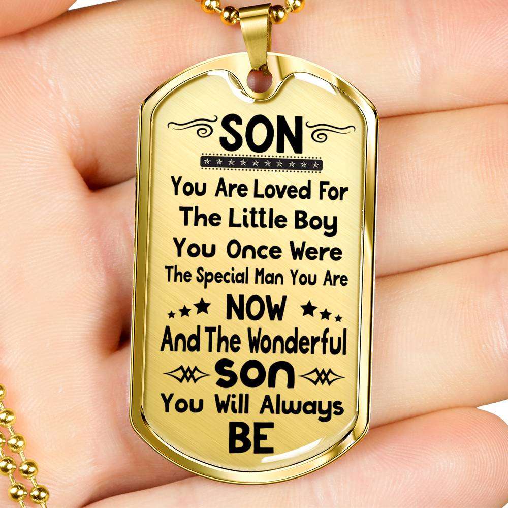 Son Dog Tag, Dog Tag For Son, Gift For Son, Son Necklace, Father And Son Dog Tag-201 Gifts For Son Rakva