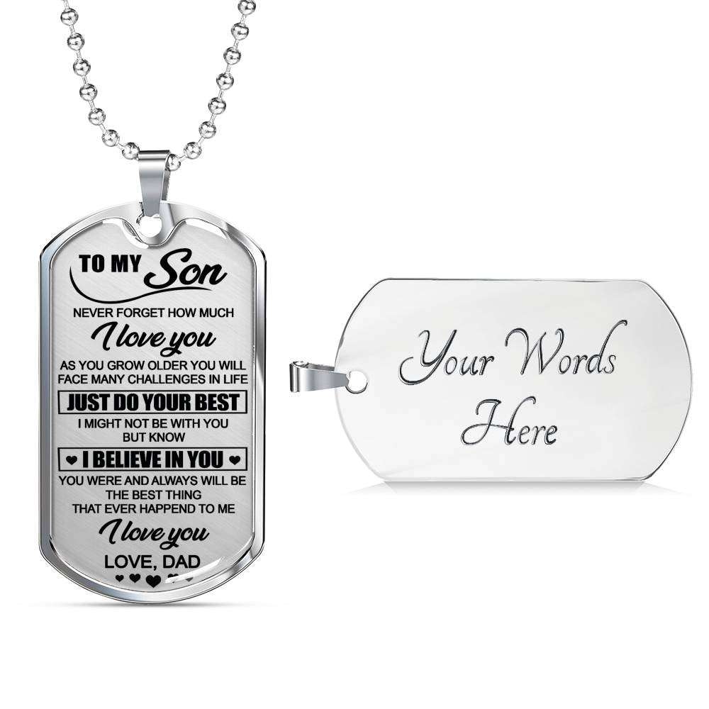 Son Dog Tag, Dog Tag For Son, Gift For Son, Son Necklace, Father And Son Dog Tag-202 Gifts For Son Rakva