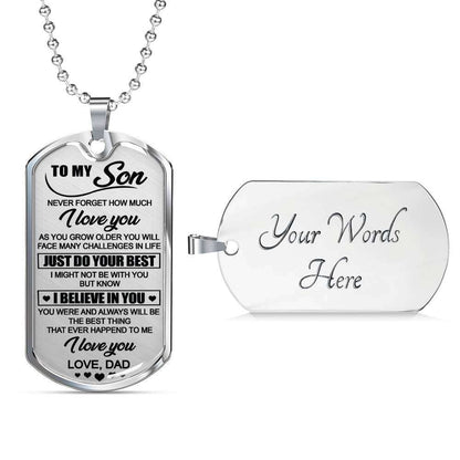 Son Dog Tag, Dog Tag For Son, Gift For Son, Son Necklace, Father And Son Dog Tag-202 Gifts For Son Rakva
