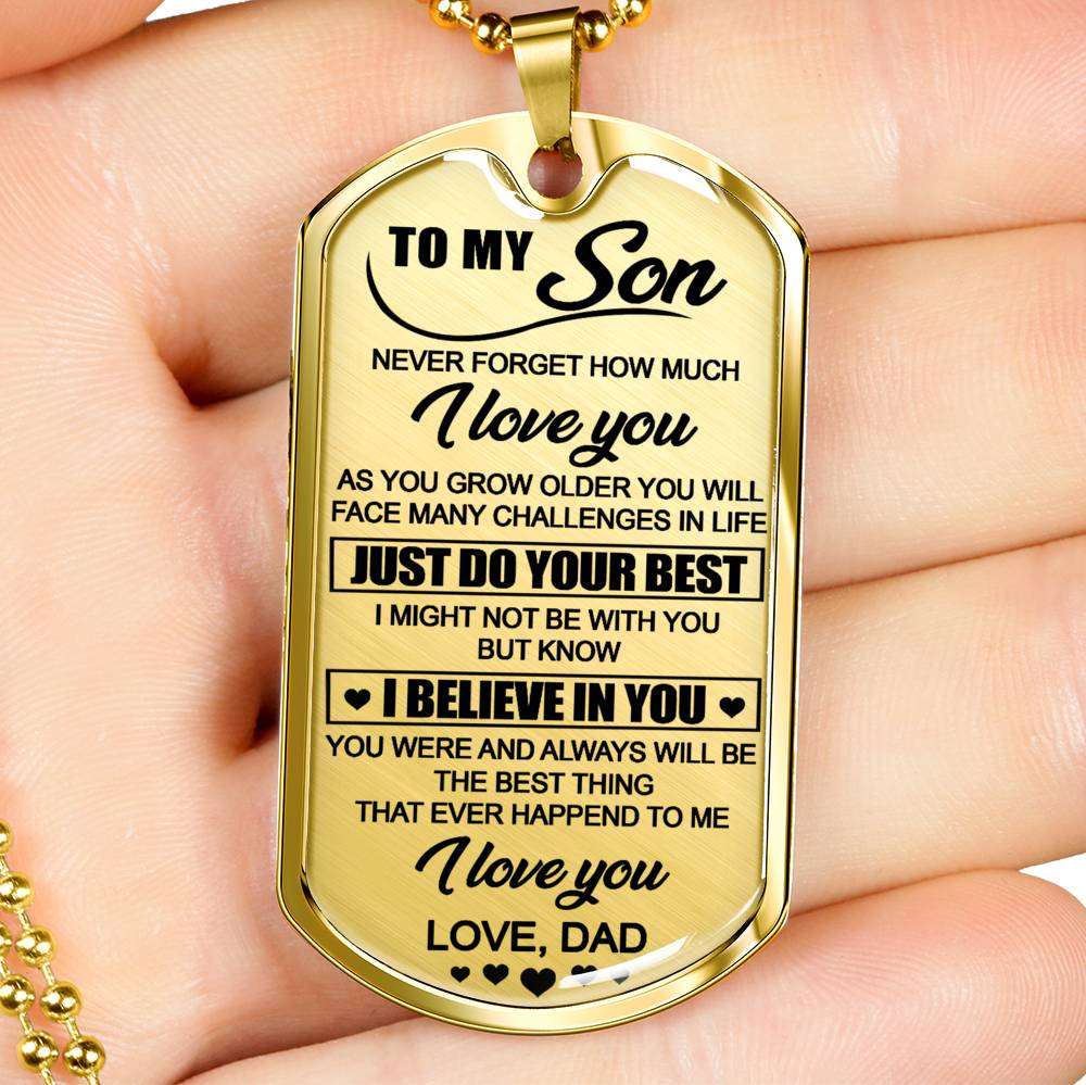 Son Dog Tag, Dog Tag For Son, Gift For Son, Son Necklace, Father And Son Dog Tag-202 Gifts For Son Rakva