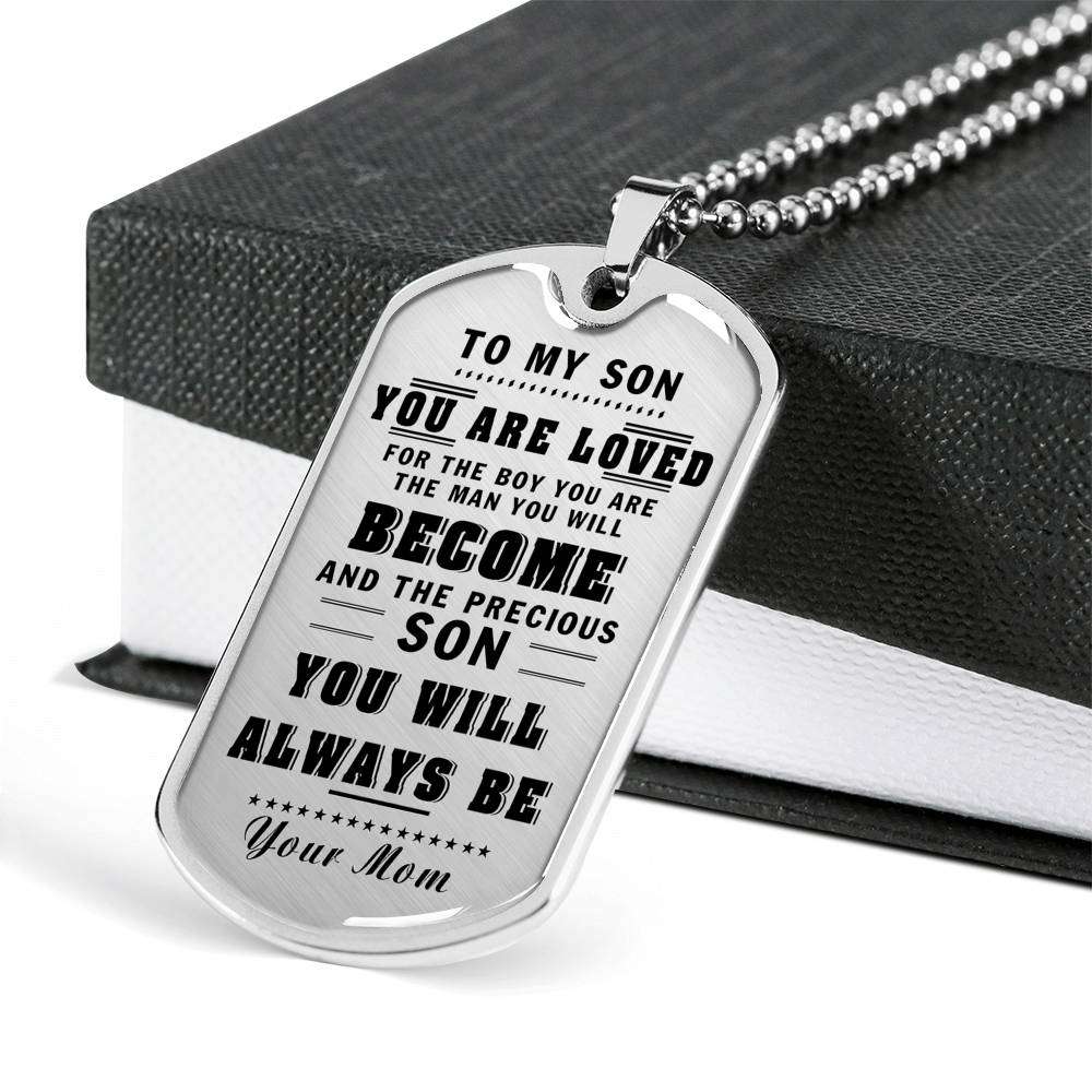 Son Dog Tag, Dog Tag For Son, Gift For Son, Son Necklace, Father And Son Dog Tag-207 Gifts For Son Rakva