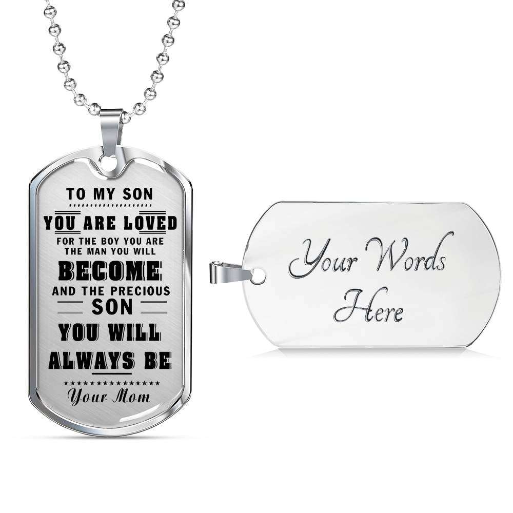 Son Dog Tag, Dog Tag For Son, Gift For Son, Son Necklace, Father And Son Dog Tag-207 Gifts For Son Rakva