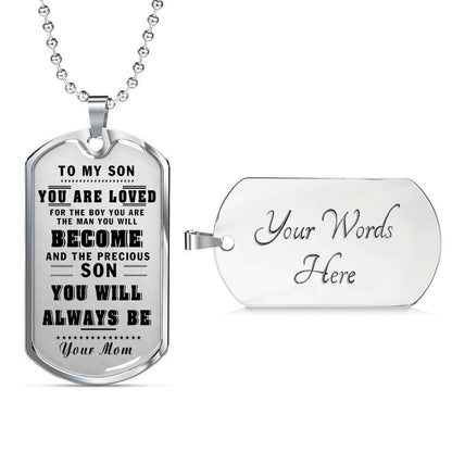 Son Dog Tag, Dog Tag For Son, Gift For Son, Son Necklace, Father And Son Dog Tag-207 Gifts For Son Rakva