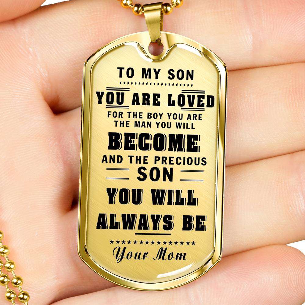 Son Dog Tag, Dog Tag For Son, Gift For Son, Son Necklace, Father And Son Dog Tag-207 Gifts For Son Rakva