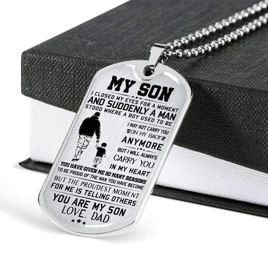 Son Dog Tag, Dog Tag For Son, Gift For Son, Son Necklace, Father And Son Dog Tag-21 Gifts For Son Rakva