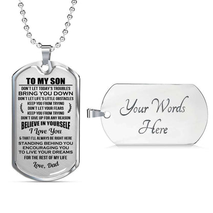 Son Dog Tag, Dog Tag For Son, Gift For Son, Son Necklace, Father And Son Dog Tag-210 Gifts For Son Rakva