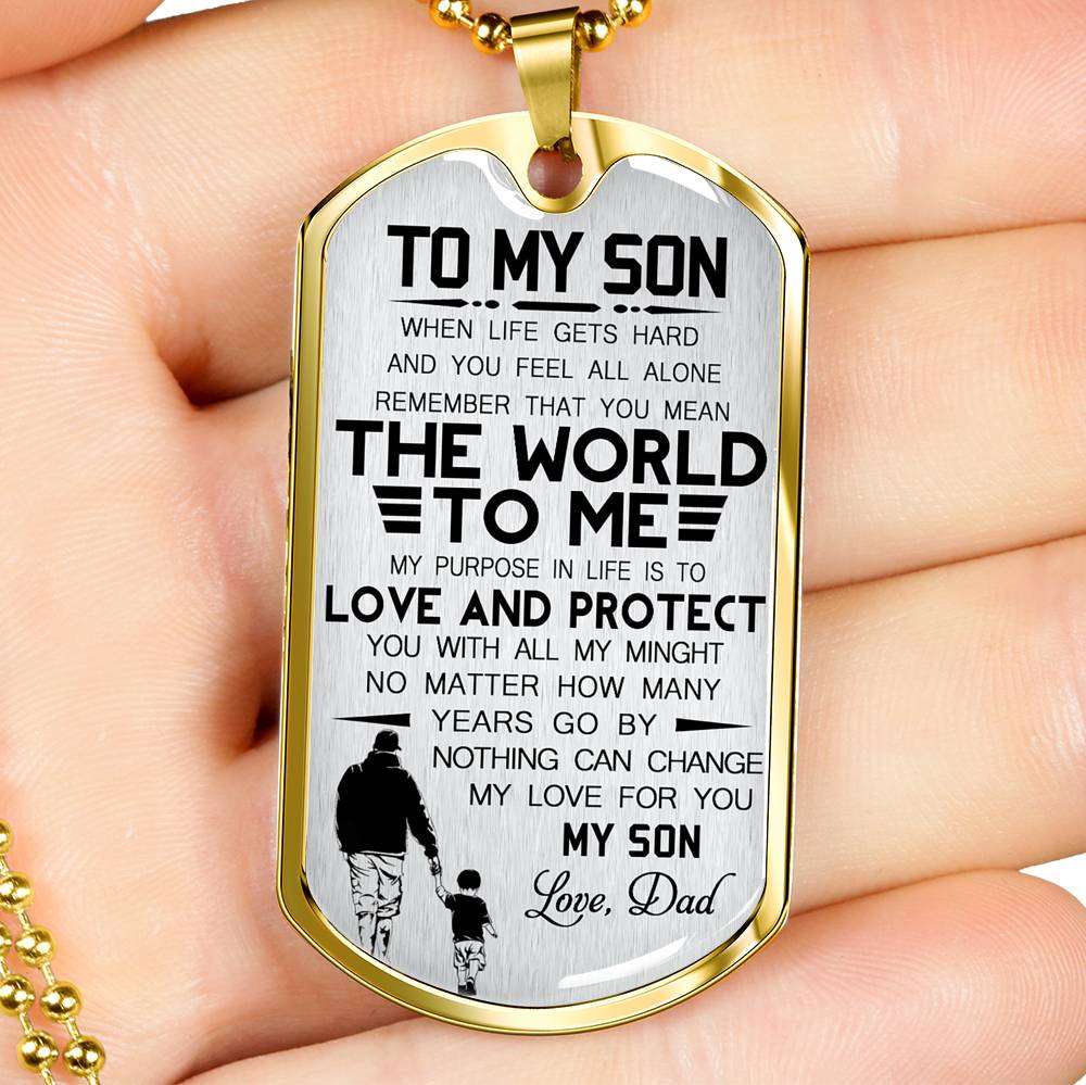 Son Dog Tag, Dog Tag For Son, Gift For Son, Son Necklace, Father And Son Dog Tag-26 Gifts For Son Rakva
