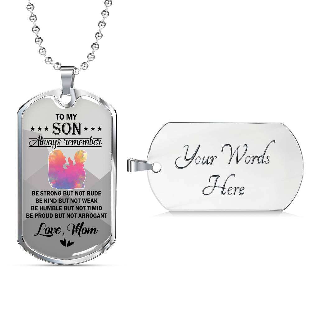 Son Dog Tag, Dog Tag For Son, Gift For Son, Son Necklace, Father And Son Dog Tag-27 Gifts For Son Rakva