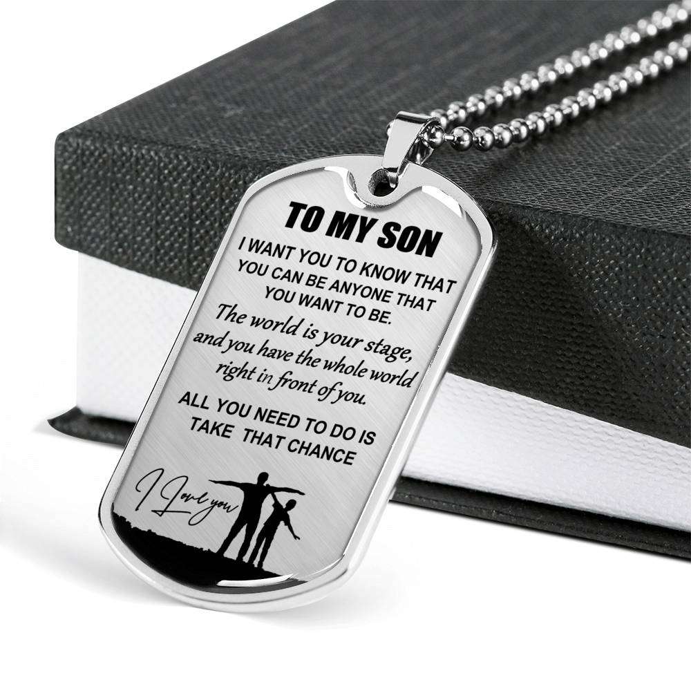 Son Dog Tag, Dog Tag For Son, Gift For Son, Son Necklace, Father And Son Dog Tag-3 Gifts For Son Rakva