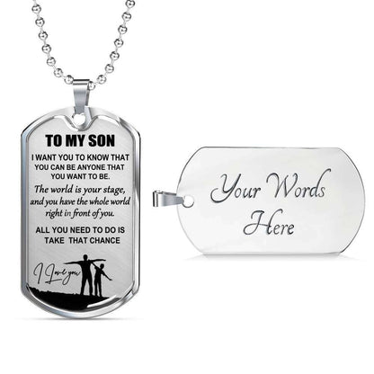 Son Dog Tag, Dog Tag For Son, Gift For Son, Son Necklace, Father And Son Dog Tag-3 Gifts For Son Rakva
