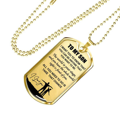 Son Dog Tag, Dog Tag For Son, Gift For Son, Son Necklace, Father And Son Dog Tag-3 Gifts For Son Rakva