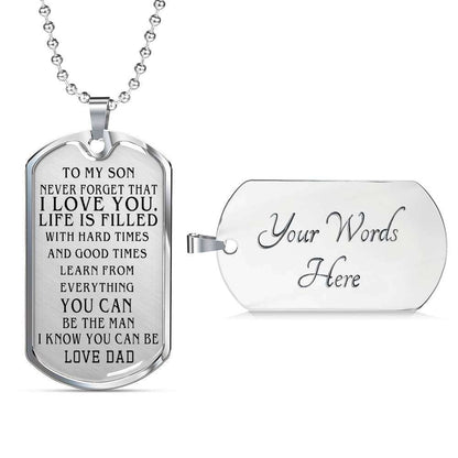 Son Dog Tag, Dog Tag For Son, Gift For Son, Son Necklace, Father And Son Dog Tag-34 Gifts For Son Rakva