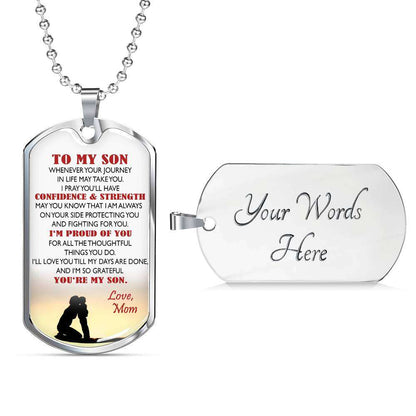 Son Dog Tag, Dog Tag For Son, Gift For Son, Son Necklace, Father And Son Dog Tag-36 Gifts For Son Rakva