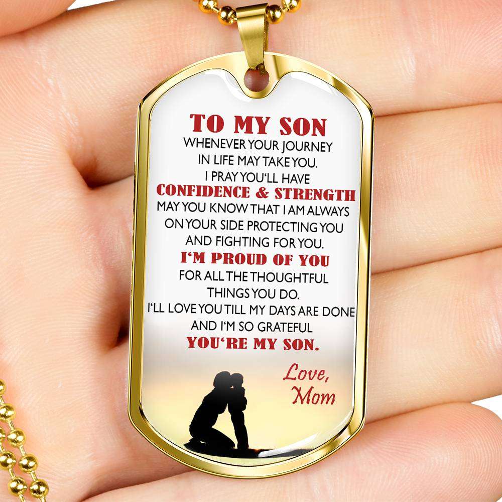 Son Dog Tag, Dog Tag For Son, Gift For Son, Son Necklace, Father And Son Dog Tag-36 Gifts For Son Rakva