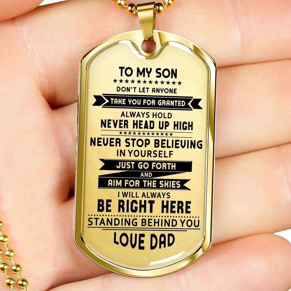 Son Dog Tag, Dog Tag For Son, Gift For Son, Son Necklace, Father And Son Dog Tag-43 Gifts For Son Rakva