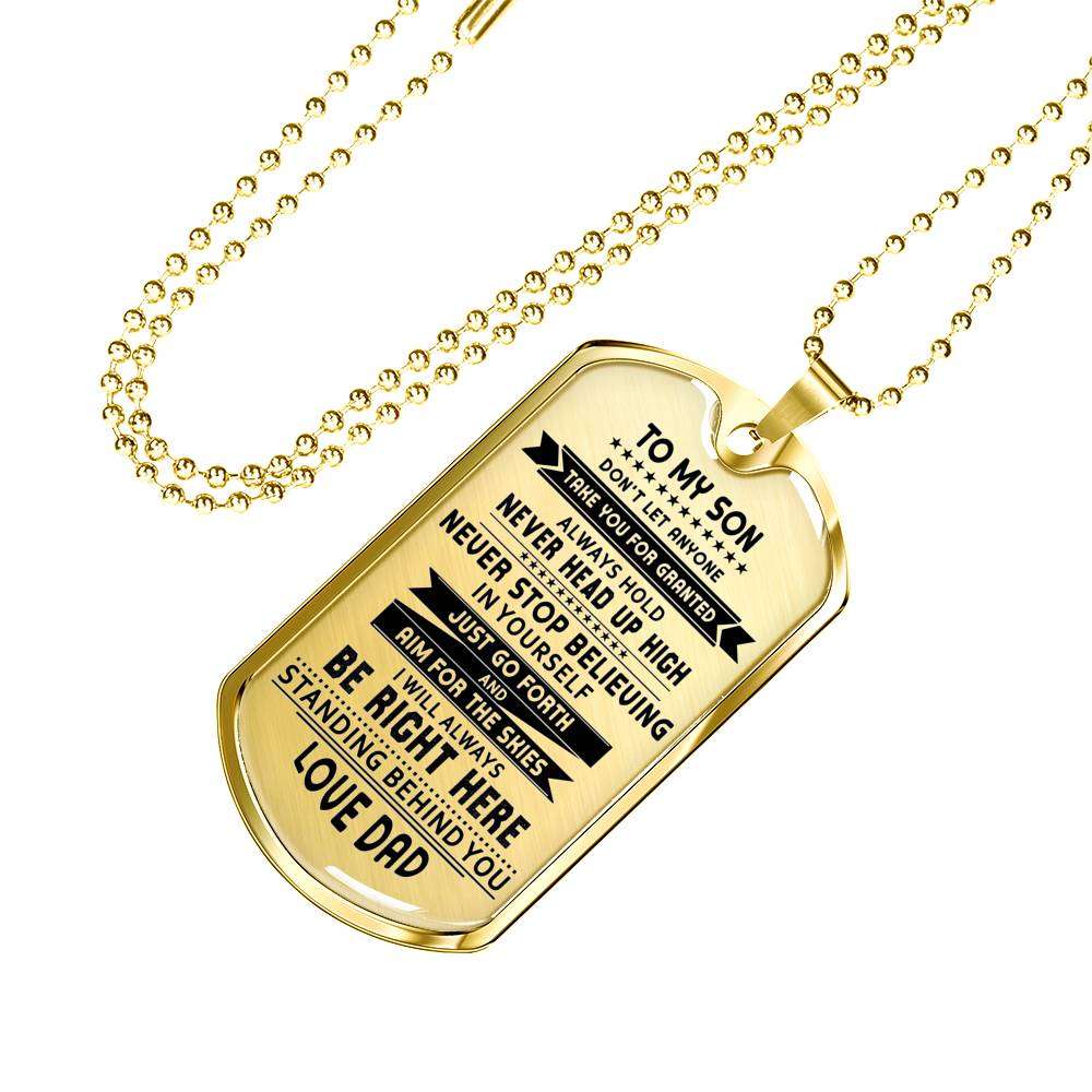 Son Dog Tag, Dog Tag For Son, Gift For Son, Son Necklace, Father And Son Dog Tag-44 Gifts For Son Rakva