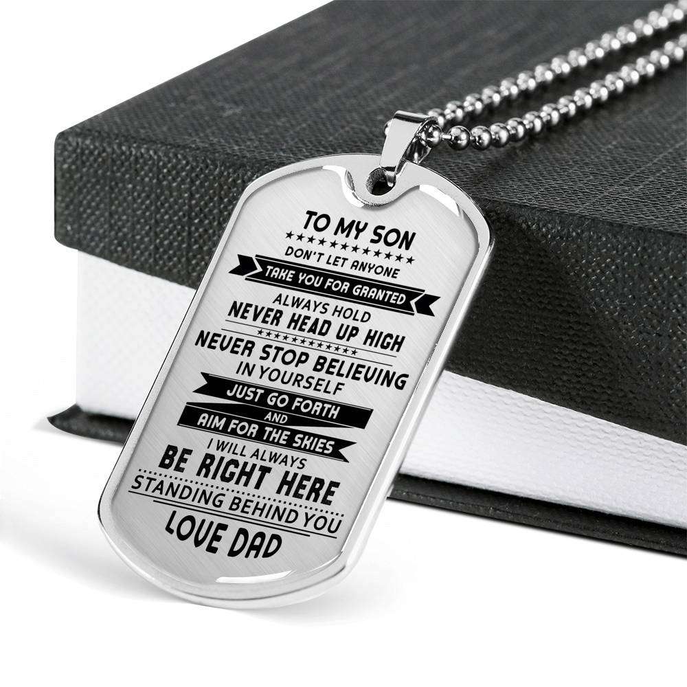 Son Dog Tag, Dog Tag For Son, Gift For Son, Son Necklace, Father And Son Dog Tag-45 Gifts For Son Rakva