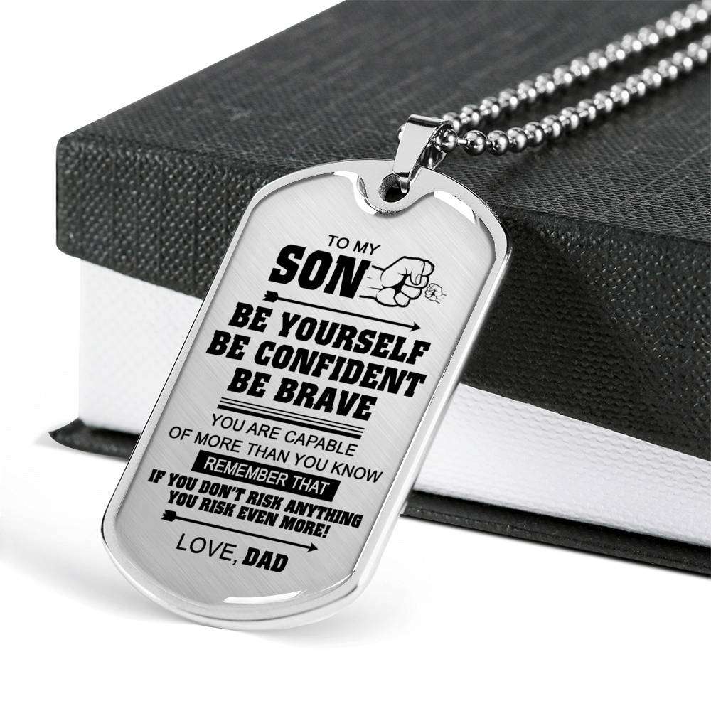 Son Dog Tag, Dog Tag For Son, Gift For Son, Son Necklace, Father And Son Dog Tag-47 Gifts For Son Rakva
