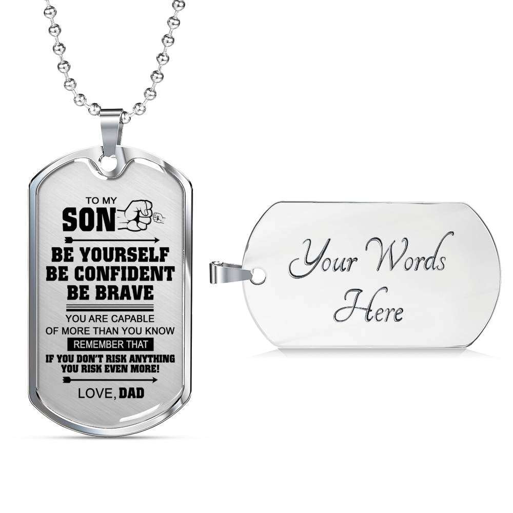 Son Dog Tag, Dog Tag For Son, Gift For Son, Son Necklace, Father And Son Dog Tag-47 Gifts For Son Rakva