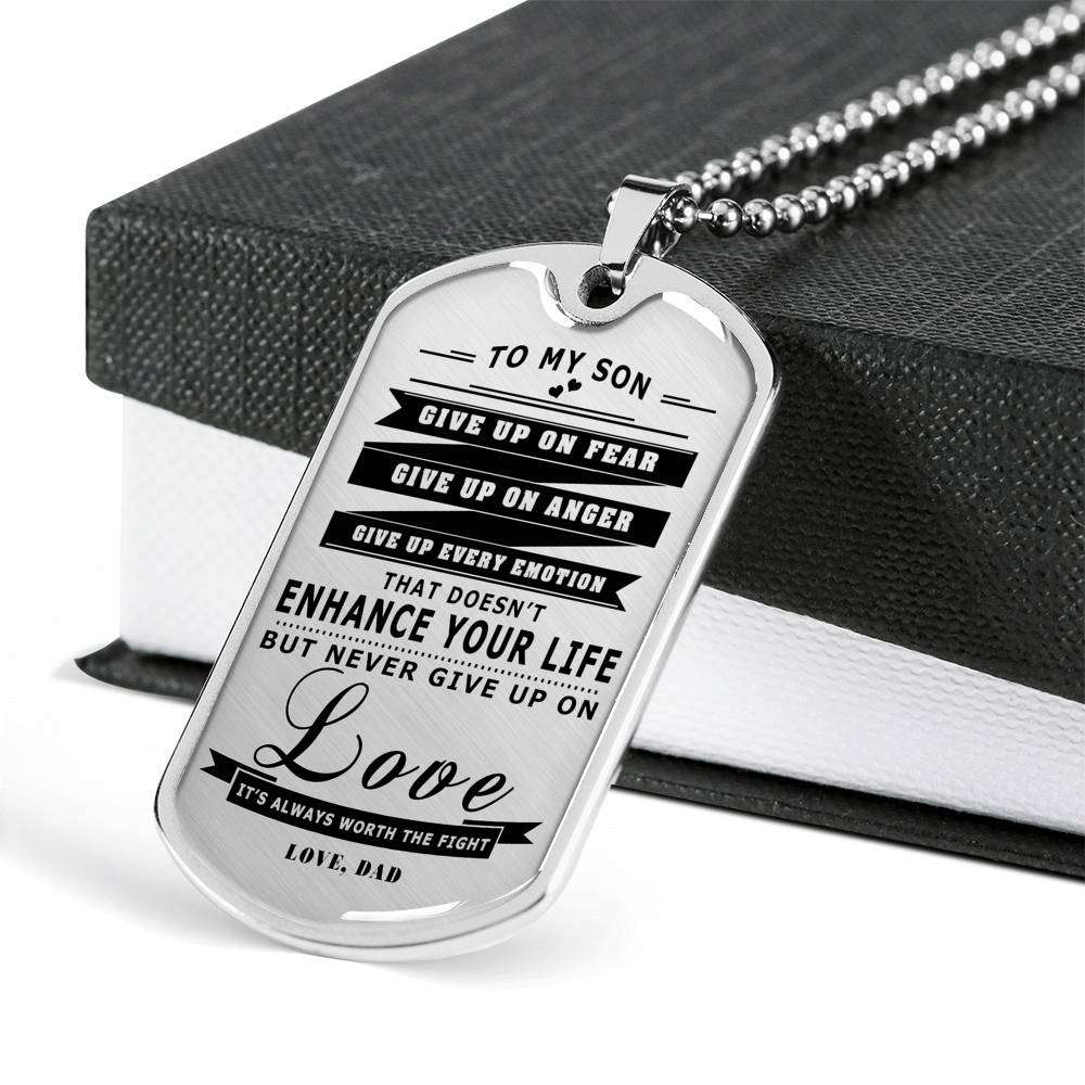 Son Dog Tag, Dog Tag For Son, Gift For Son, Son Necklace, Father And Son Dog Tag-55 Gifts For Son Rakva