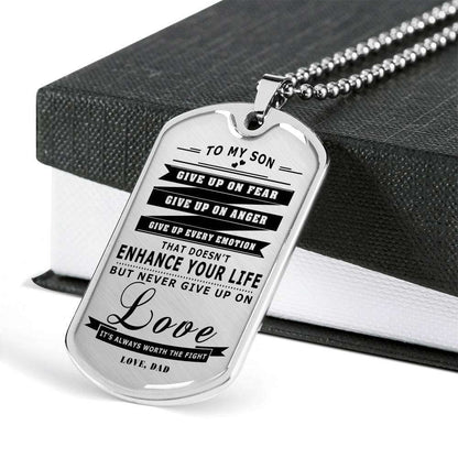 Son Dog Tag, Dog Tag For Son, Gift For Son, Son Necklace, Father And Son Dog Tag-55 Gifts For Son Rakva