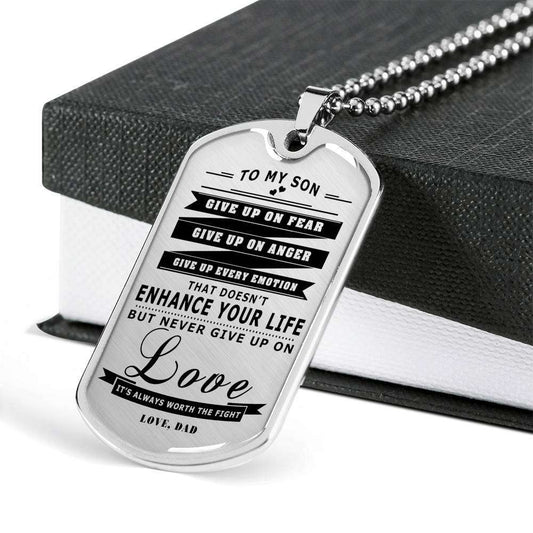Son Dog Tag, Dog Tag For Son, Gift For Son, Son Necklace, Father And Son Dog Tag-55 Gifts For Son Rakva