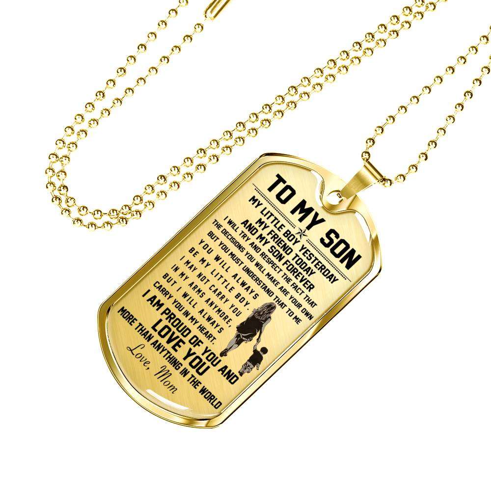 Son Dog Tag, Dog Tag For Son, Gift For Son, Son Necklace, Father And Son Dog Tag-65 Gifts For Son Rakva