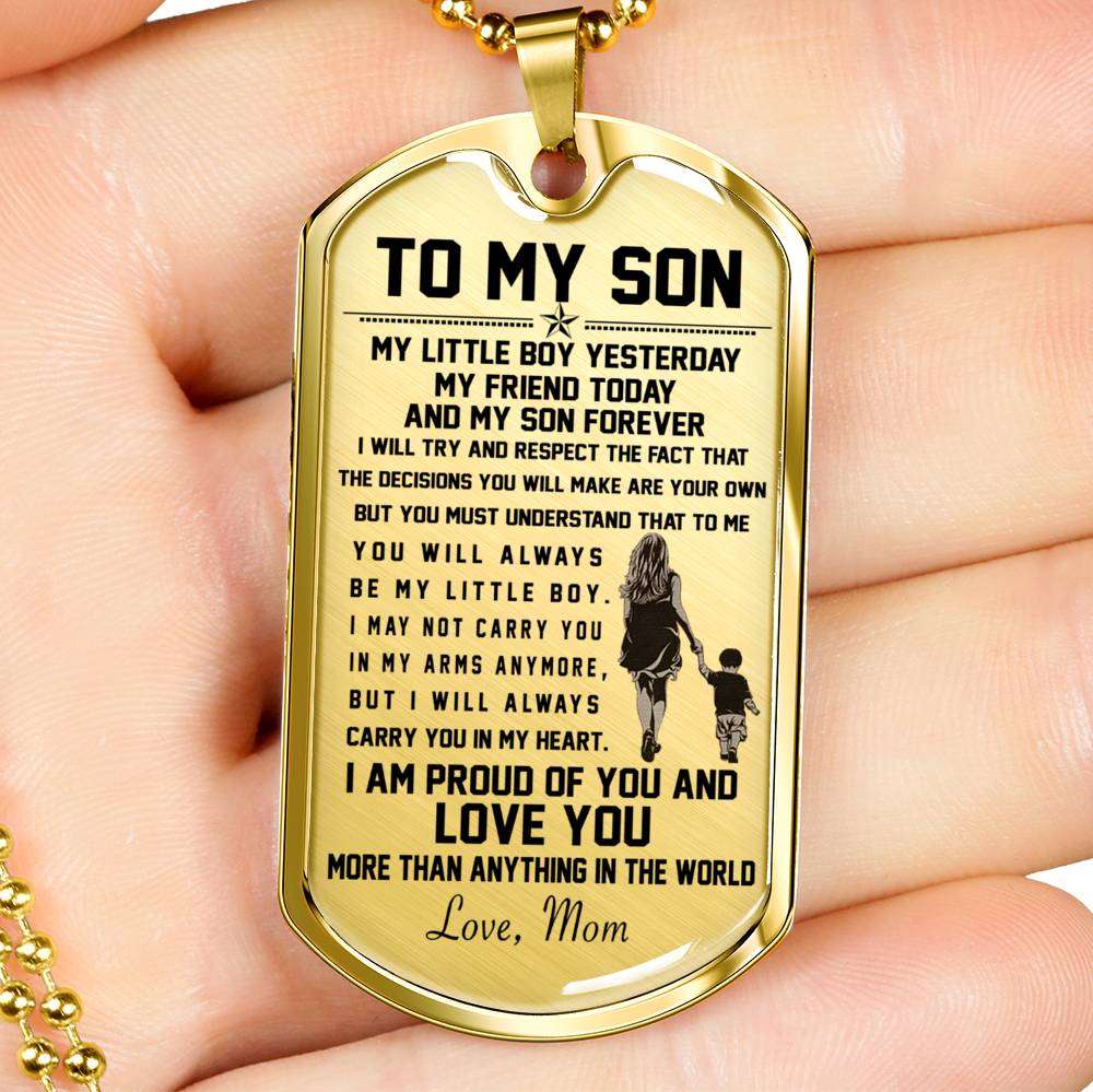 Son Dog Tag, Dog Tag For Son, Gift For Son, Son Necklace, Father And Son Dog Tag-65 Gifts For Son Rakva