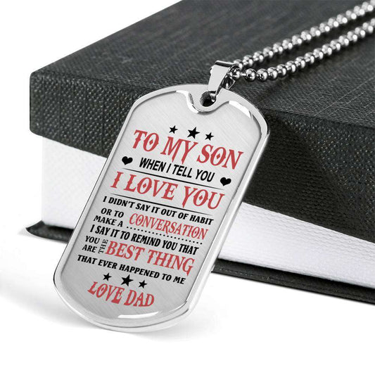 Son Dog Tag, Dog Tag For Son, Gift For Son, Son Necklace, Father And Son Dog Tag-67 Gifts For Son Rakva