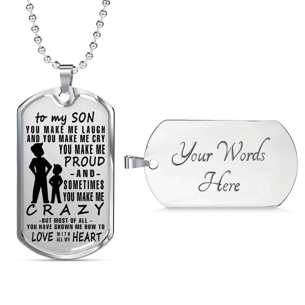 Son Dog Tag, Dog Tag For Son, Gift For Son, Son Necklace, Father And Son Dog Tag-74 Gifts For Son Rakva